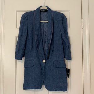 Nanette Lepore Petal Linen Denim Blazer